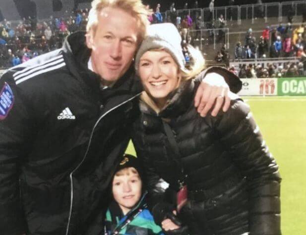 Rachel Potter, with her husband, Graham Potter, and eldest son.